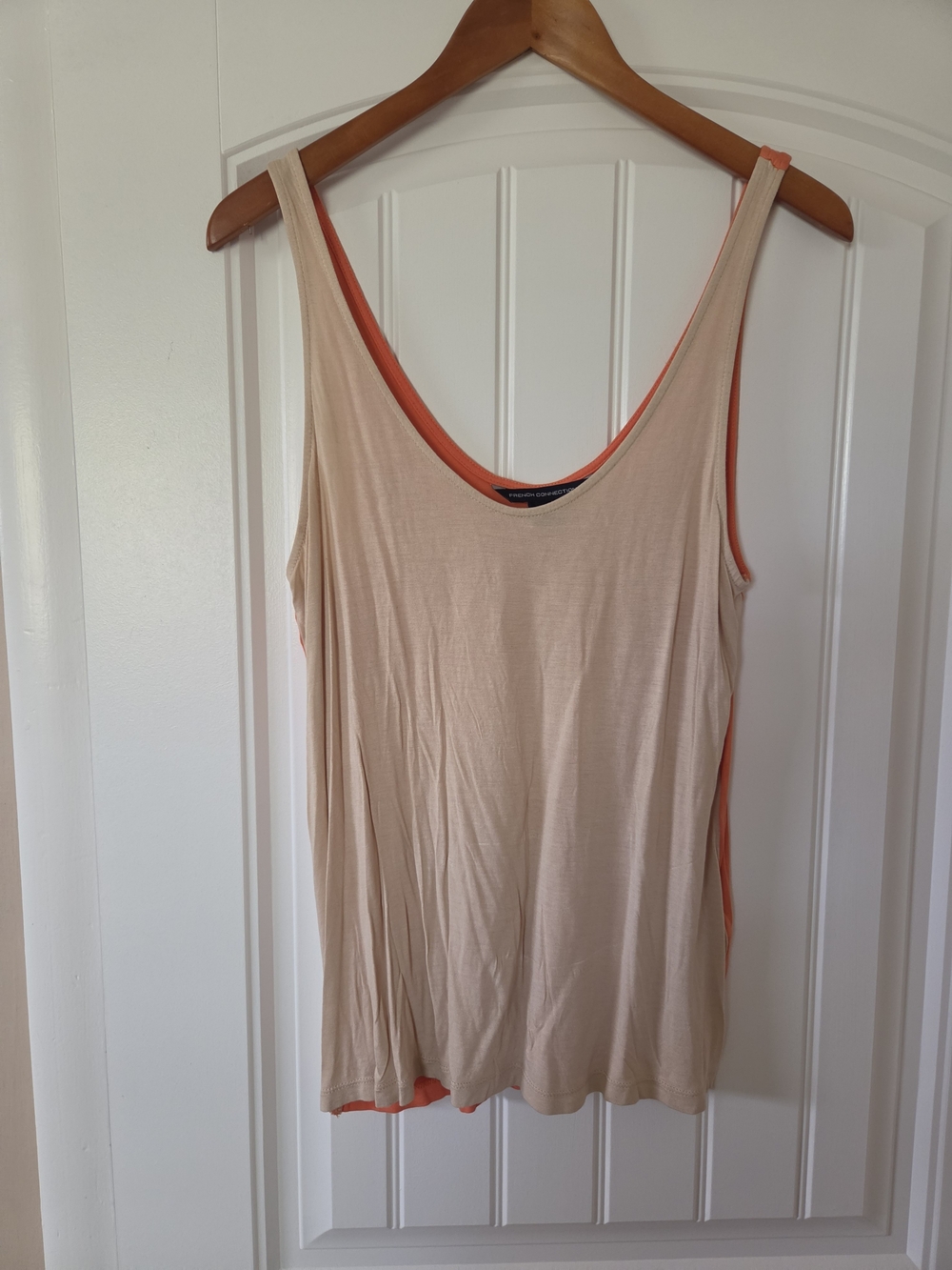 French Connection Beige and Coral Tank Top